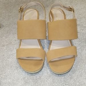 Tan clogs shoes/ no stains
